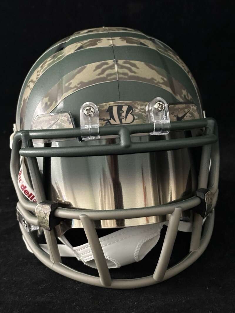 Cincinnati Bengals two tone painted Salute to Service Mini Helmet