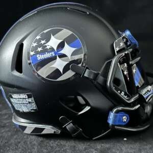 Pittsburgh Steelers Back The Blue Mini Football Helmet.