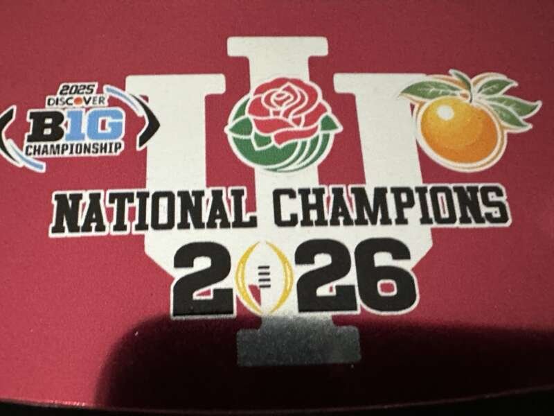 Indiana University National Championship Reflective Mini Helmet Visor