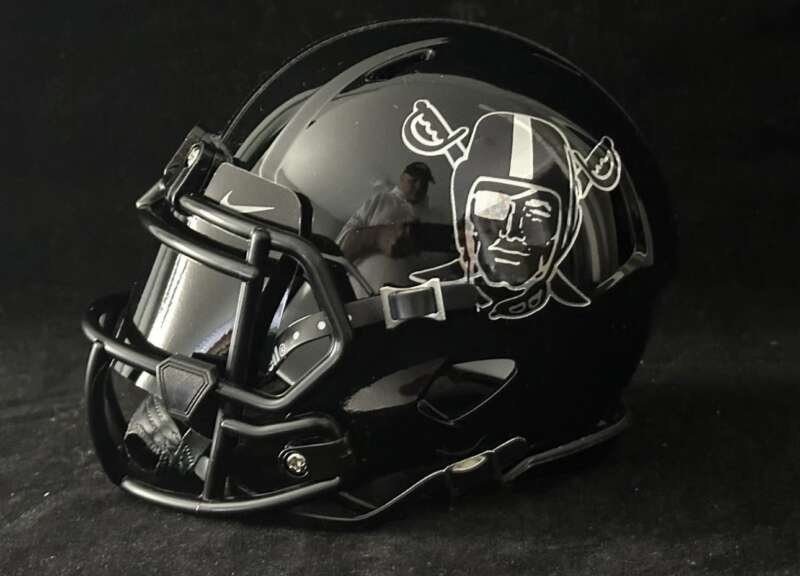 Raiders Glossy Blacked Out Mini With Alternate Raider Logo