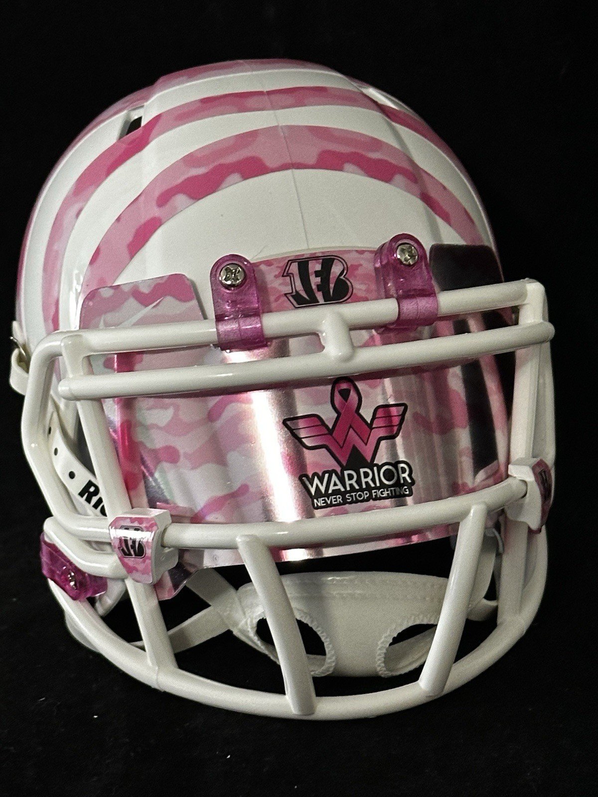 Cincinnati Bengals Pink Camo Cancer Warrior Mini Helmet NFL Football