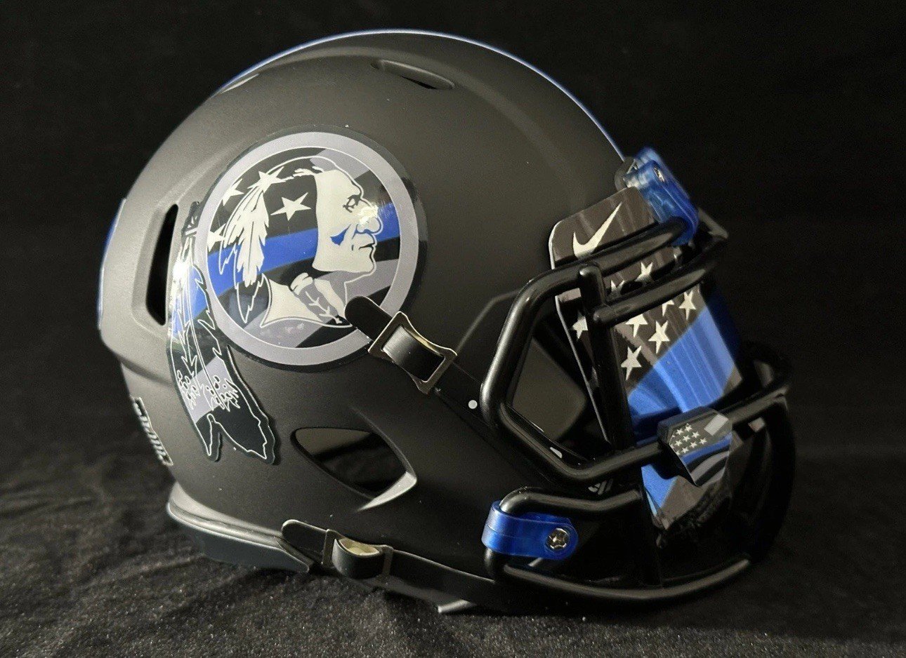 Washington Commanders Red Skins Back The Blue Mini Helmet.