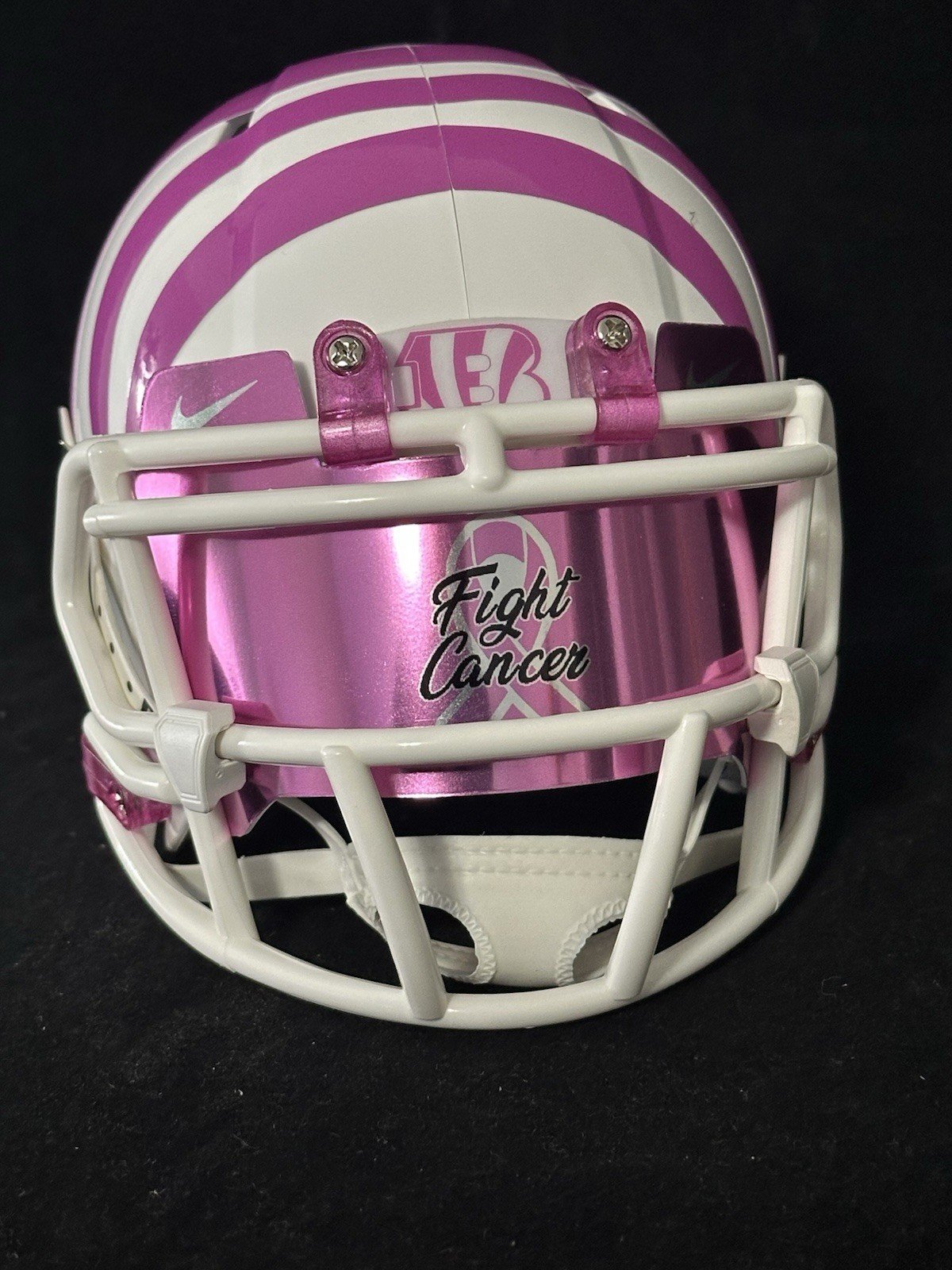 Cincinnati Bengals Breast Cancer Awareness Mini Helmet With Reflective Visor