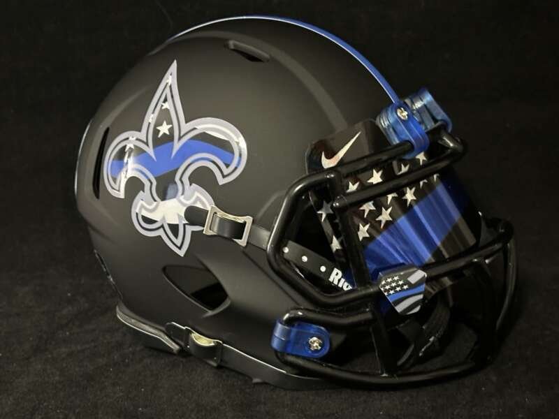New Orleans Saints Back The Blue Mini Football Helmet.