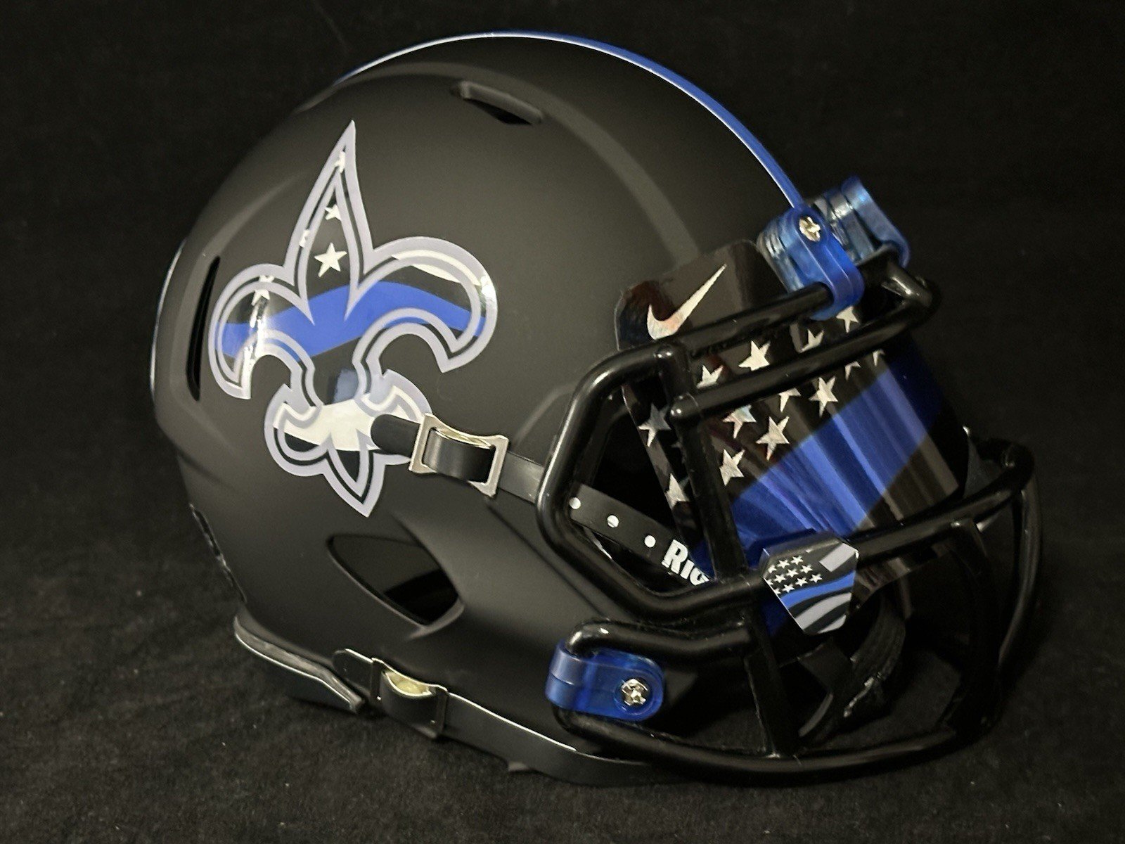 New Orleans Saints Back The Blue Mini Football Helmet.