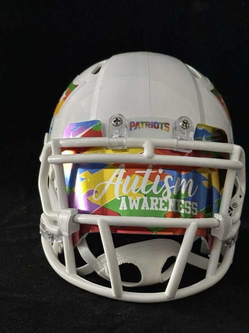 New England Patriots Autism Awareness Mini Helmet With Visor