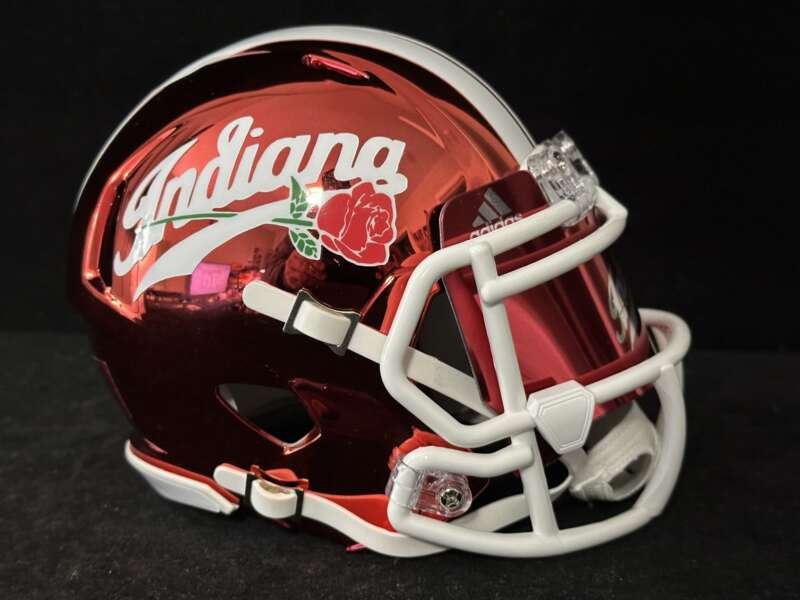 Indiana Hoosiers Chrome Rose Bowl Mini Helmet with Retail Case and Visor