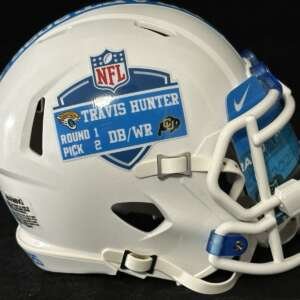 Travis Hunter Draft Mini Helmet Custom. Includes Draft Visor