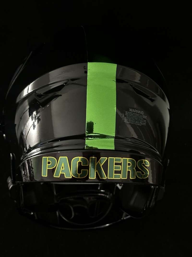 Packers Midi Speedflex Blackout With Chrome Decals And Oakley Visor!