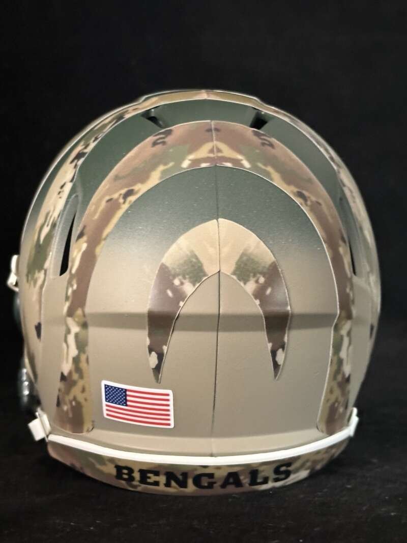 Cincinnati Bengals two tone painted Salute to Service Mini Helmet
