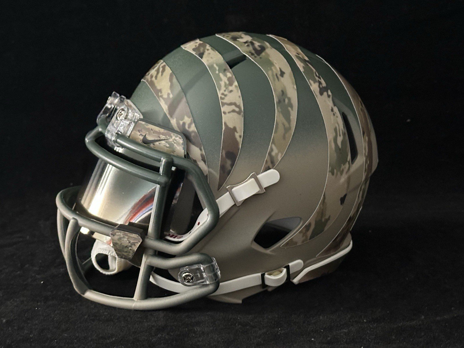 Cincinnati Bengals two tone painted Salute to Service Mini Helmet