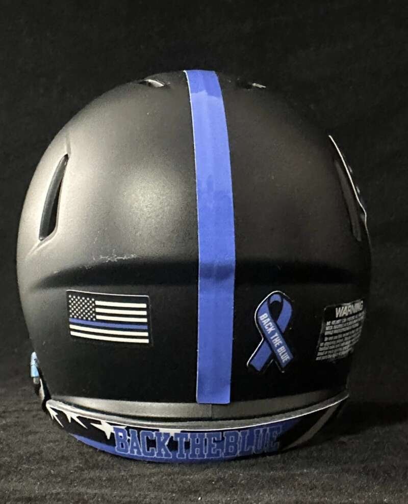 Pittsburgh Steelers Back The Blue Mini Football Helmet.