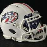 San Francisco 49ers Star Spangled Banner Americas 250th Tribute Mini Helmet