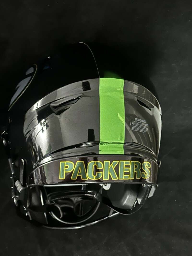 Packers Midi Speedflex Blackout With Chrome Decals And Oakley Visor!