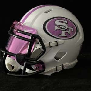 Forty Niners Breast Cancer Awareness Mini Helmet With Reflective Visor!