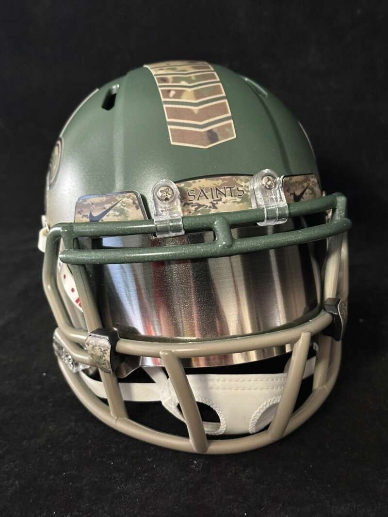 New Orleans Saints hand painted Salute to Service Mini Helmet