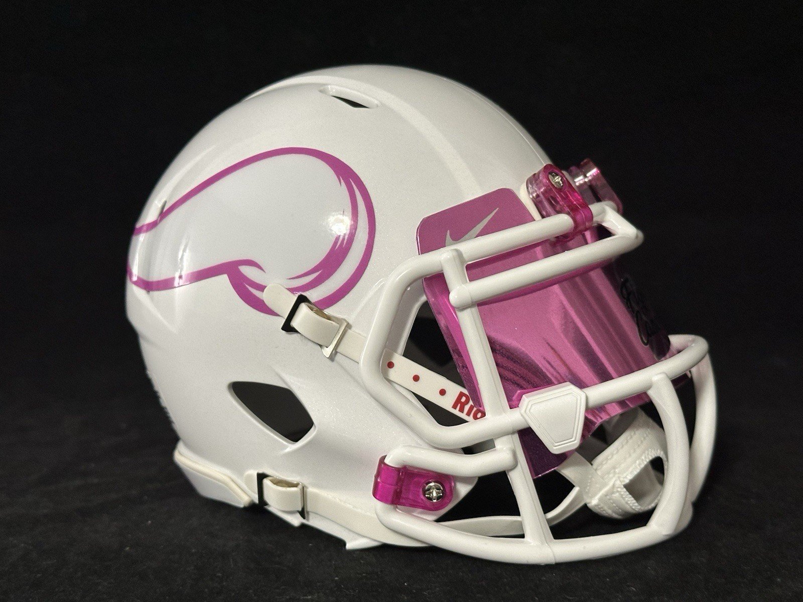 Vikings Breast Cancer Awareness Mini Football Helmet.