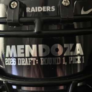 Fernando Mendoza Raiders Mini Helmet!