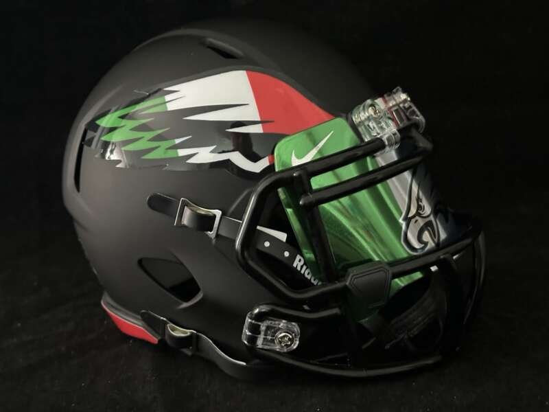 Philadelphia Eagles Italian American tribute Mini Football Helmet.