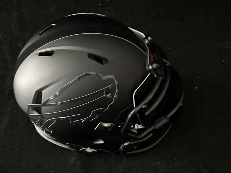 Bills Blackout Mini Helmet with hollow logos! Includes blacked out visor!