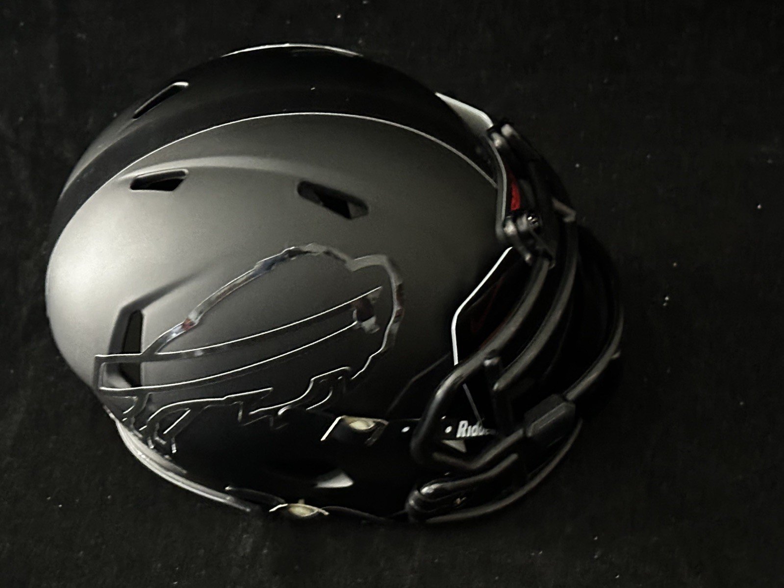 Bills Blackout Mini Helmet with hollow logos! Includes blacked out visor!