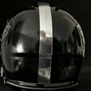 Las Vegas Raiders Black Hole Mini Helmet Glossy Black N Chrome!