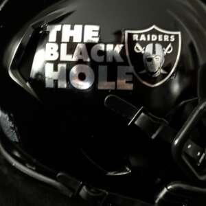 Las Vegas Raiders Black Hole Mini Helmet Glossy Black N Chrome!