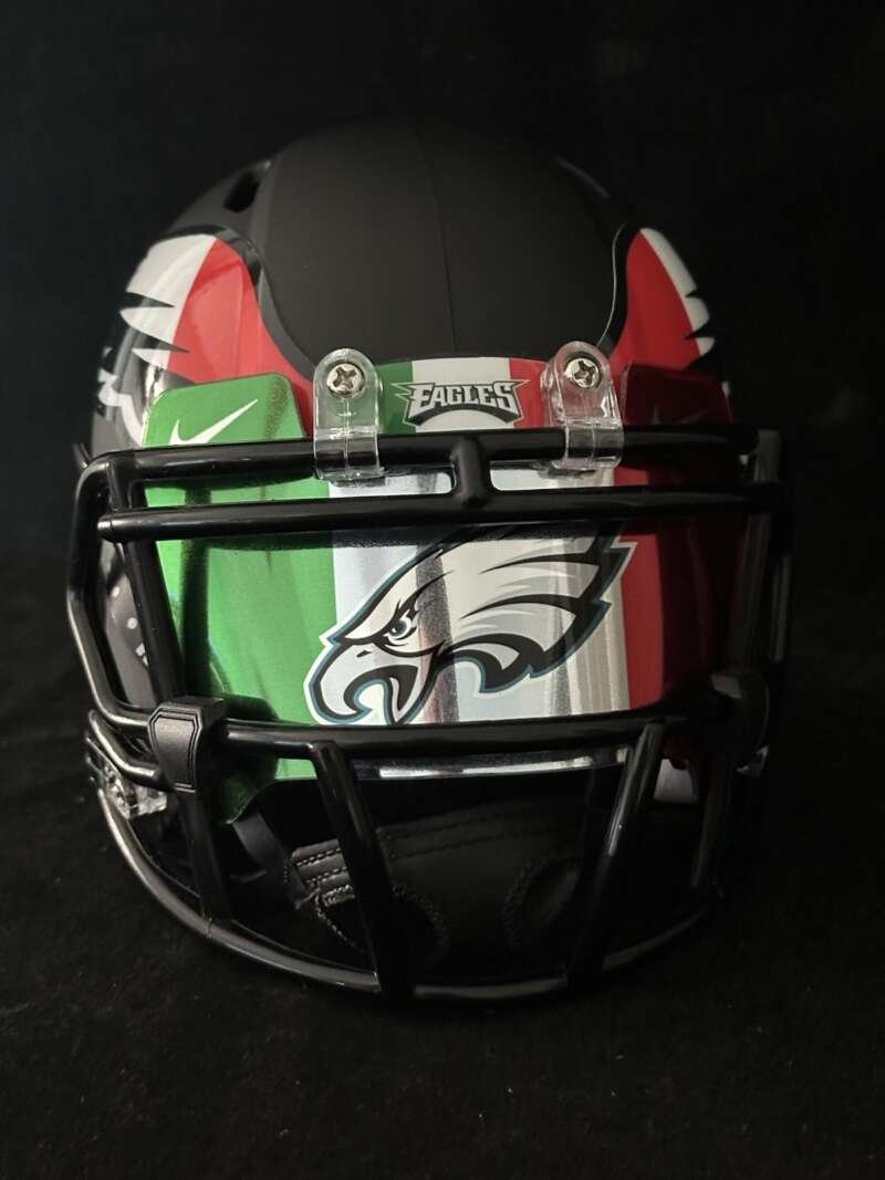 Philadelphia Eagles Italian American tribute Mini Football Helmet.