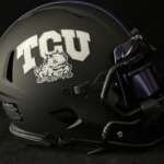 TCU Horned Frogs Blackout Mini Helmet with chrome Horned Frogs Nike Visor