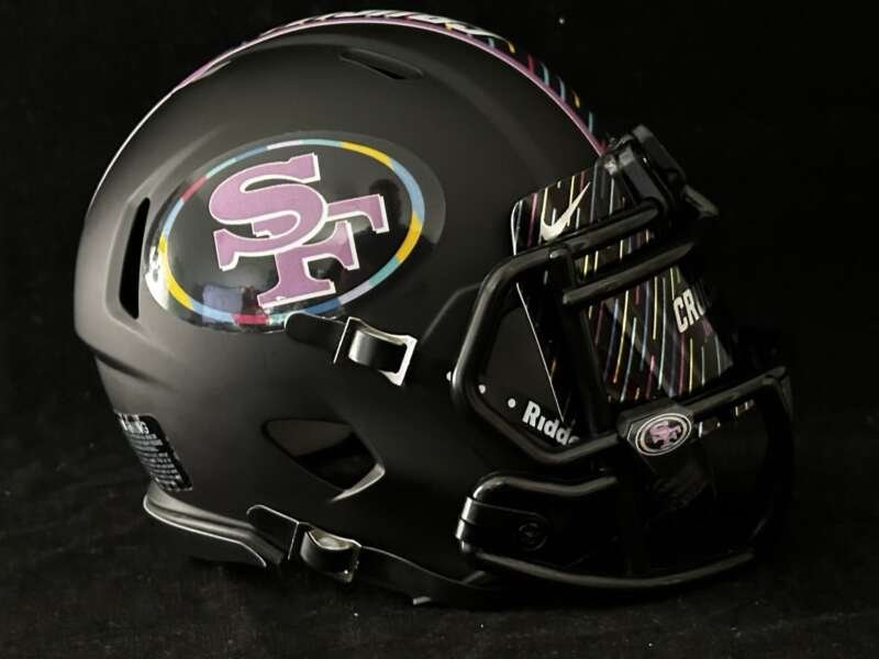 San Francisco 49ers Crucial Catch Blackout Mini Helmet With Visor