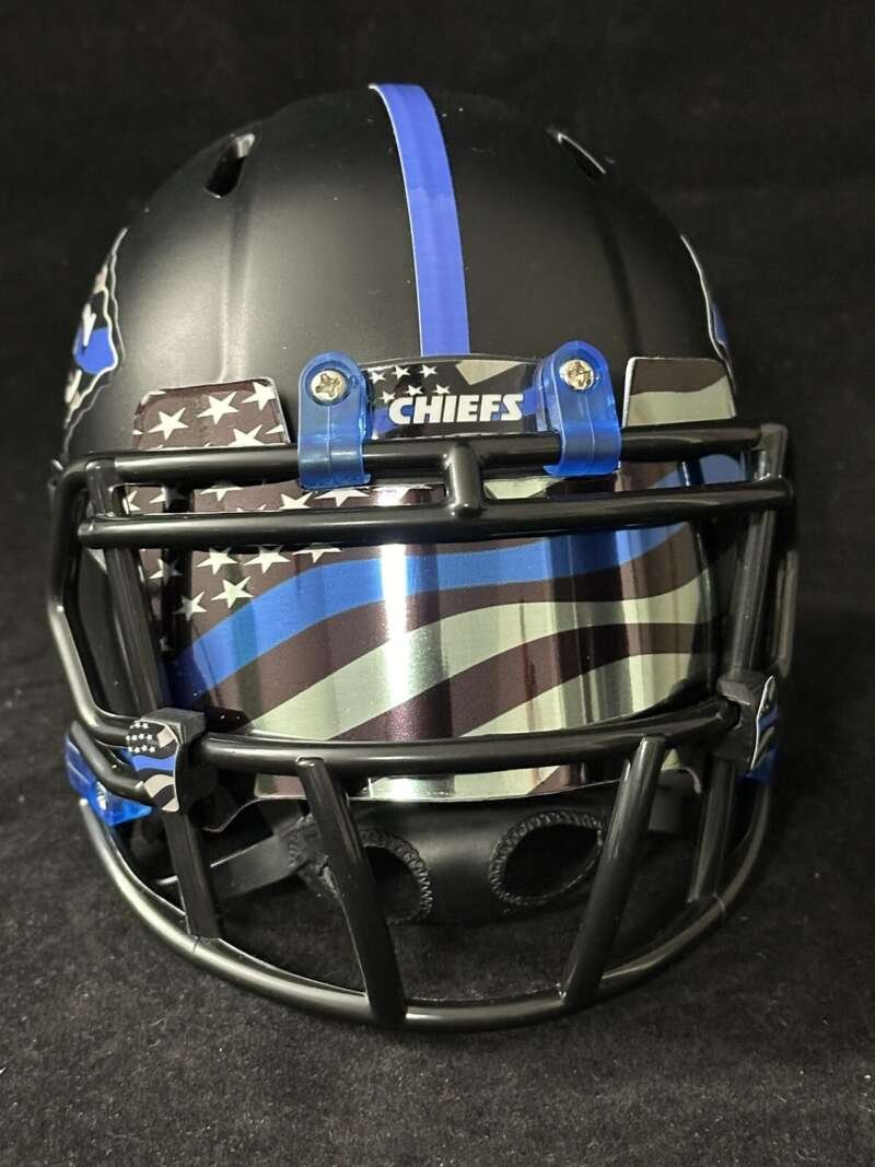 Kansas City Chiefs Back The Blue Mini Football Helmet🔥🔥🔥