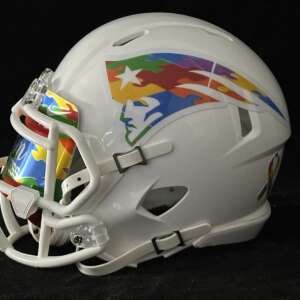 New England Patriots Autism Awareness Mini Helmet With Visor