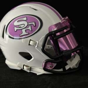 Forty Niners Breast Cancer Awareness Mini Helmet With Reflective Visor!