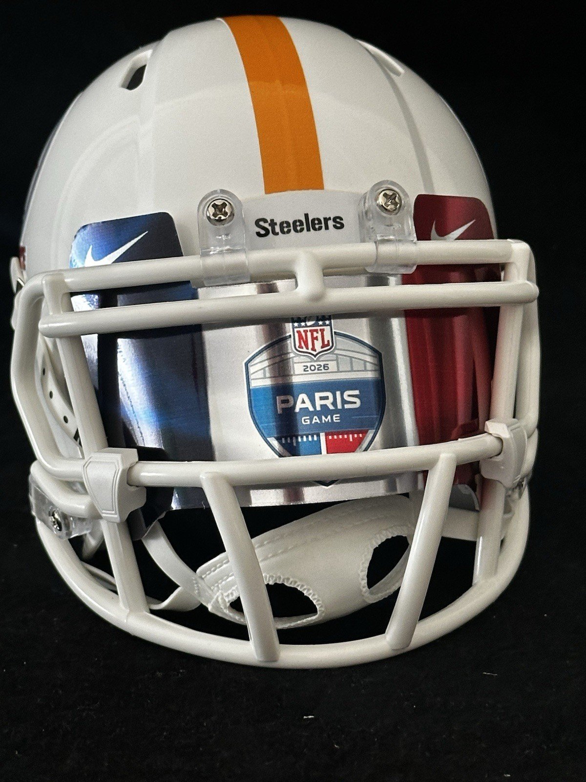 Steelers NFL Paris France Game 2026 Mini Helmet With French Flag Visor!