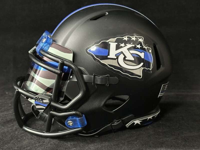 Kansas City Chiefs Back The Blue Mini Football Helmet🔥🔥🔥