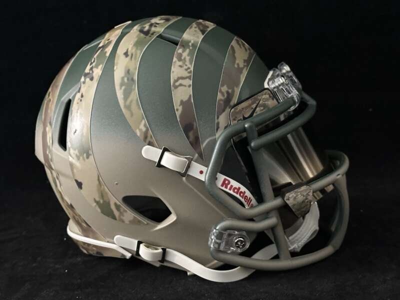 Cincinnati Bengals two tone painted Salute to Service Mini Helmet