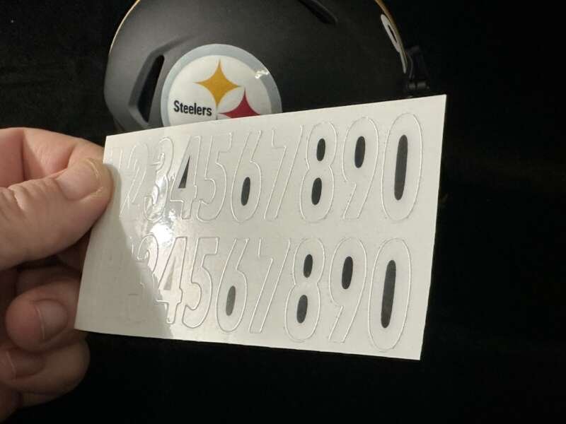 Pittsburgh Steelers Matte Blackout Mini Helmet With Numbers Kit🔥🔥🔥