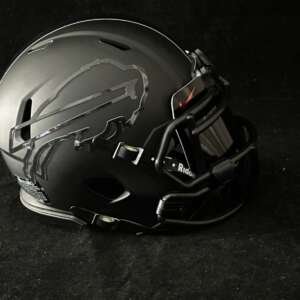 Bills Blackout Mini Helmet with hollow logos! Includes blacked out visor!