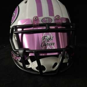 Forty Niners Breast Cancer Awareness Mini Helmet With Reflective Visor!