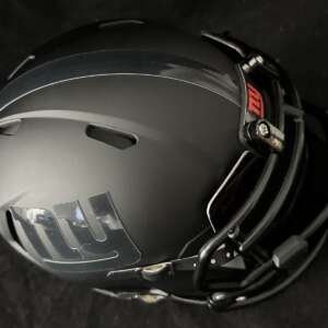 New York Giants Mini Helmet Ninja blacked out matte with glossy decals