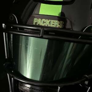 Packers Midi Speedflex Blackout With Chrome Decals And Oakley Visor!