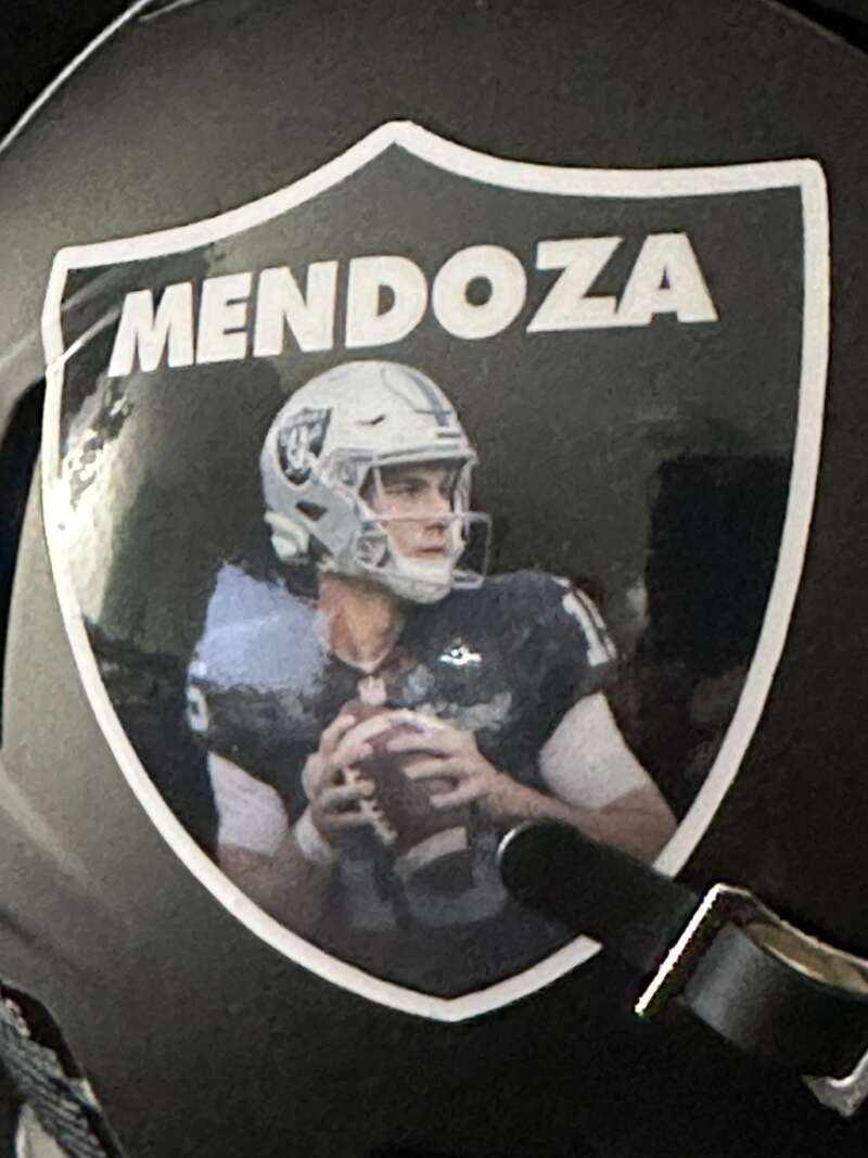 Fernando Mendoza Raiders Mini Helmet!