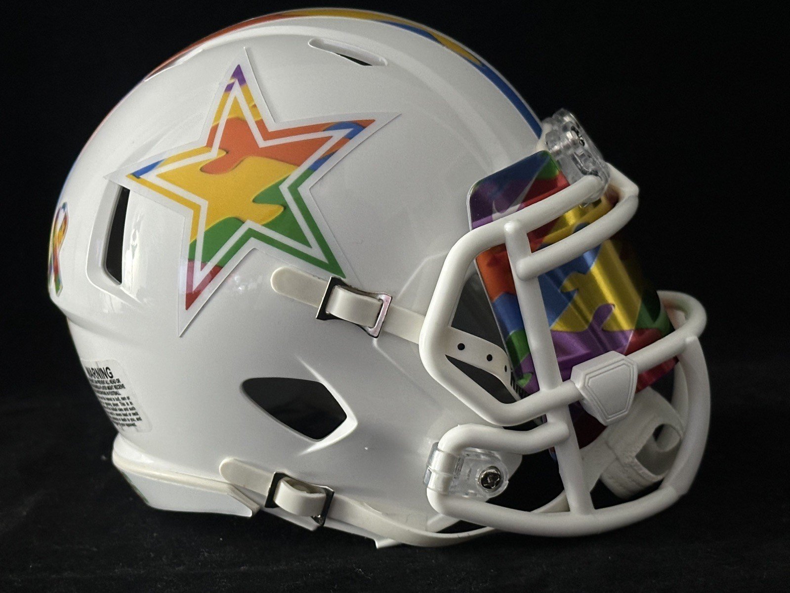 Dallas Cowboys Autism Awareness Mini Helmet With Visor.