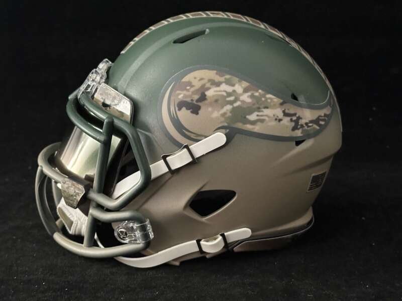 Minnesota Vikings Salute To Service Mini Helmet Air Brushed Two Tone