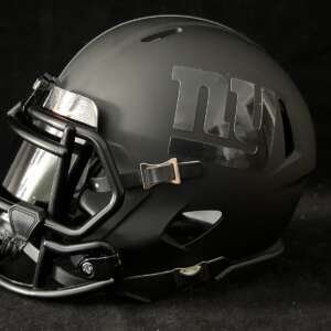 New York Giants Mini Helmet Ninja blacked out matte with glossy decals