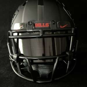 Bills Blackout Mini Helmet with hollow logos! Includes blacked out visor!