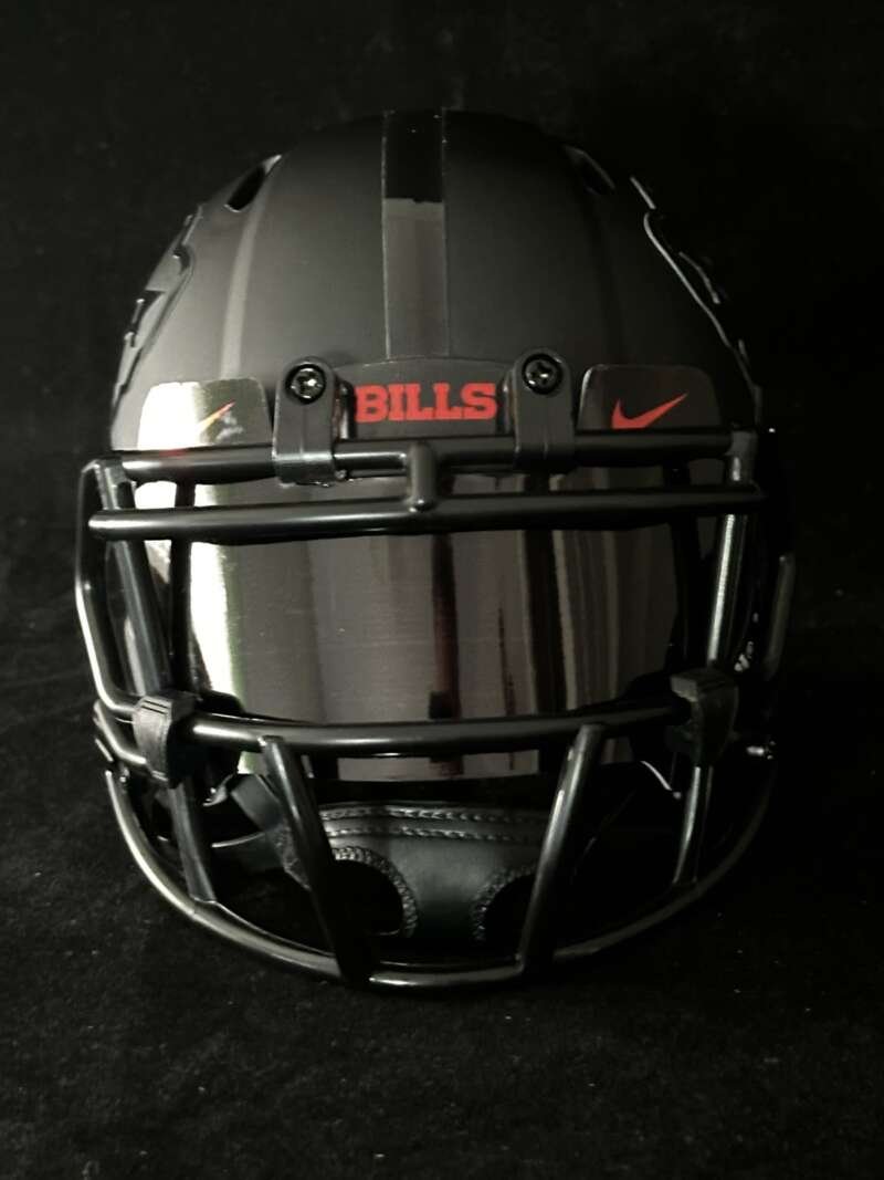 Bills Blackout Mini Helmet with hollow logos! Includes blacked out visor!