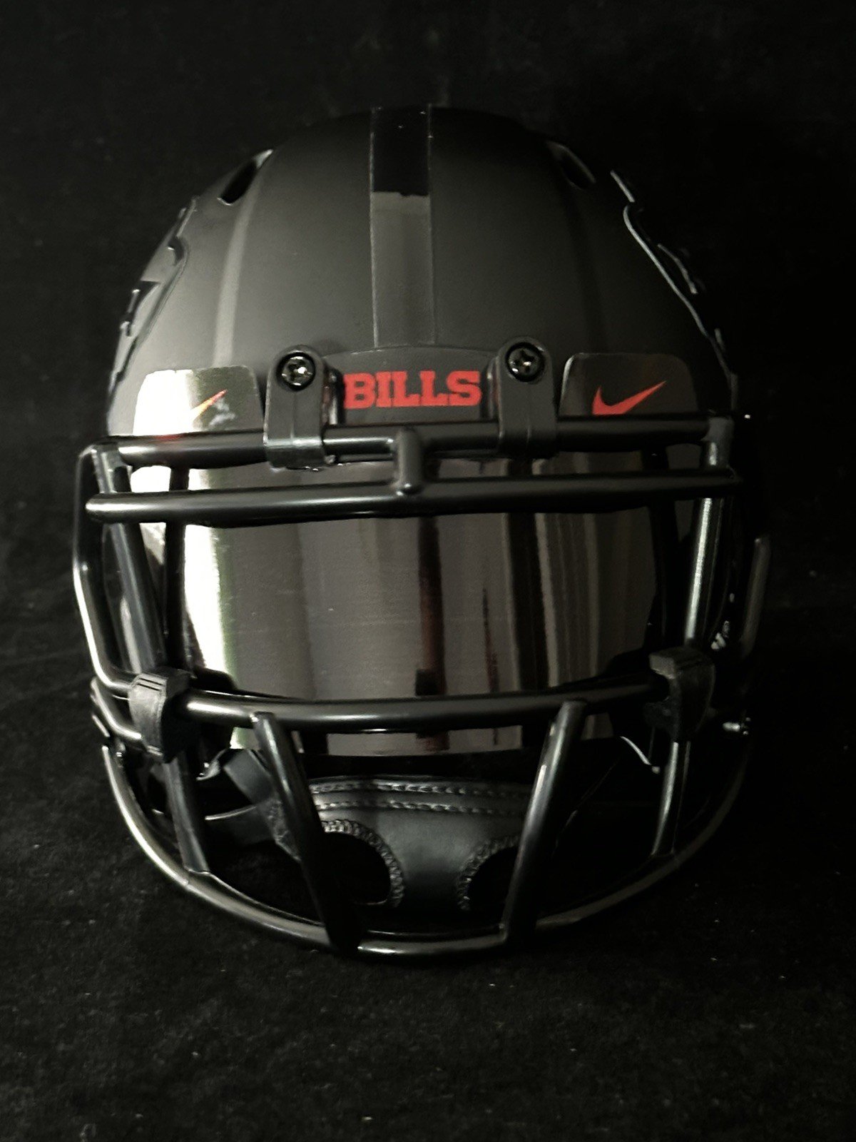 Bills Blackout Mini Helmet with hollow logos! Includes blacked out visor!
