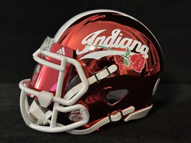 Indiana Hoosiers Chrome Rose Bowl Mini Helmet with Retail Case and Visor